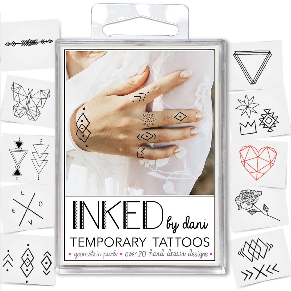 Geometric Temporary Tattoo Pack  INKED by dani